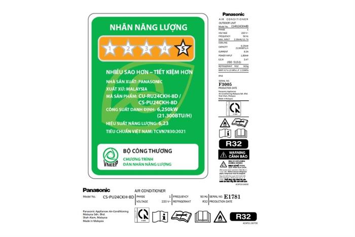 Máy lạnh Panasonic Inverter 2.5 HP CU/CS-PU24CKH-8D Màu Trắng