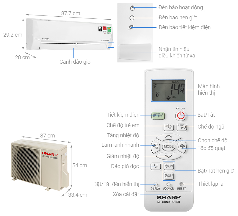 Máy lạnh Sharp Inverter 2 HP AH-X18DEW