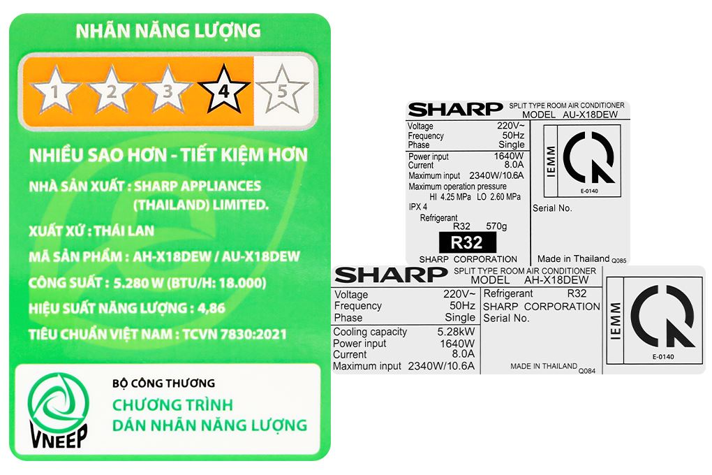 Điều hòa Sharp Inverter 18000 BTU AH-X18DEW Màu Trắng