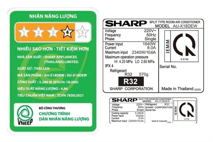 Máy lạnh Sharp Inverter 2 HP AH-X18DEW Màu Trắng