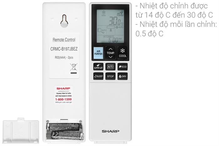 Máy lạnh Sharp Airest Inverter 1.5 HP AH-XP13DPW Màu Trắng