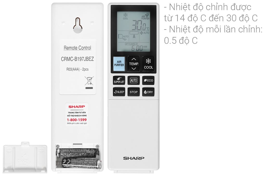 Máy lạnh Sharp Airest Inverter 1.5 HP AH-XP13DPW Màu Trắng
