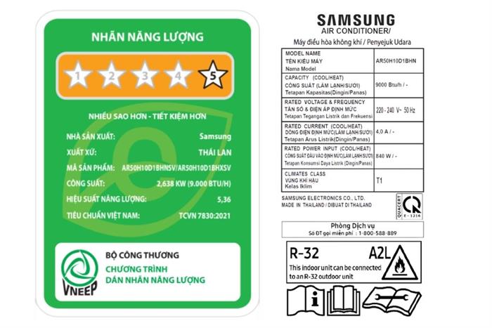 Máy lạnh Samsung Inverter 1 HP AR50H10D1BHNSV Màu Trắng