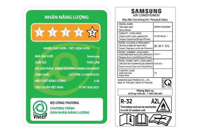 Điều hòa Samsung Wind-Free Inverter 12000 BTU AR80H13DAAWNSV Màu Trắng