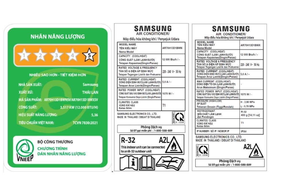 Điều hòa Samsung Wind-Free Inverter 12000 BTU AR70H13D1BWNSV Màu Trắng