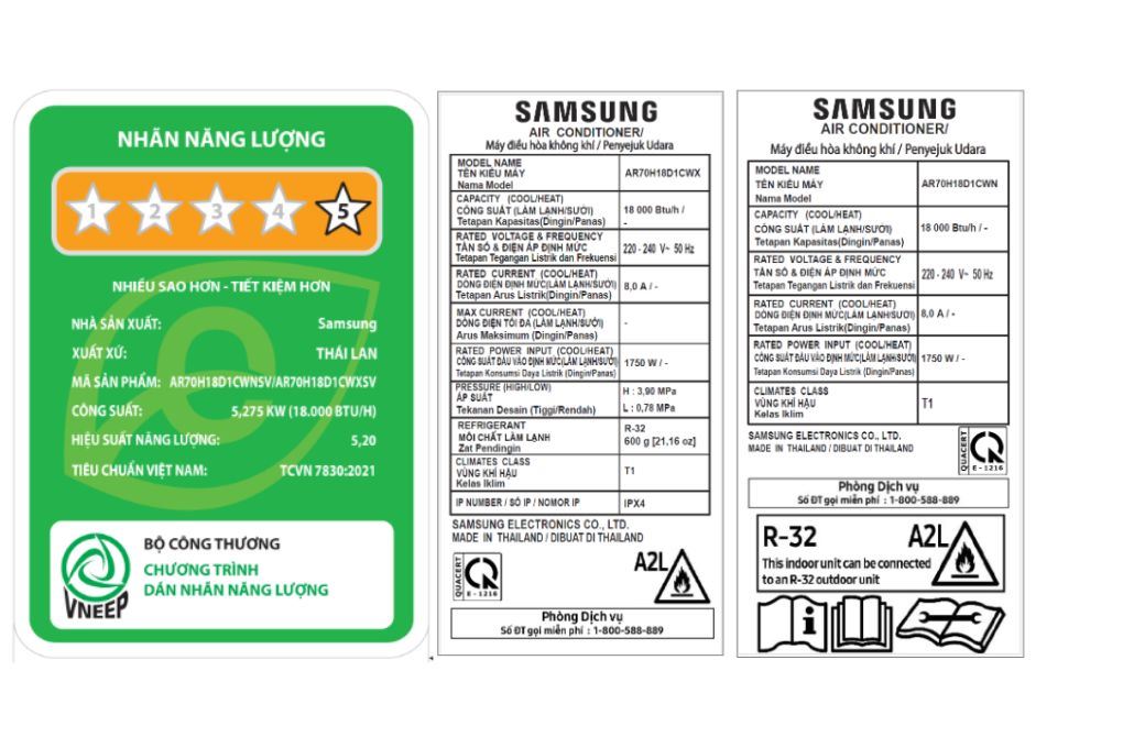 Điều hòa Samsung Wind-Free Inverter 18000 BTU AR70H18D1CWNSV Màu Trắng