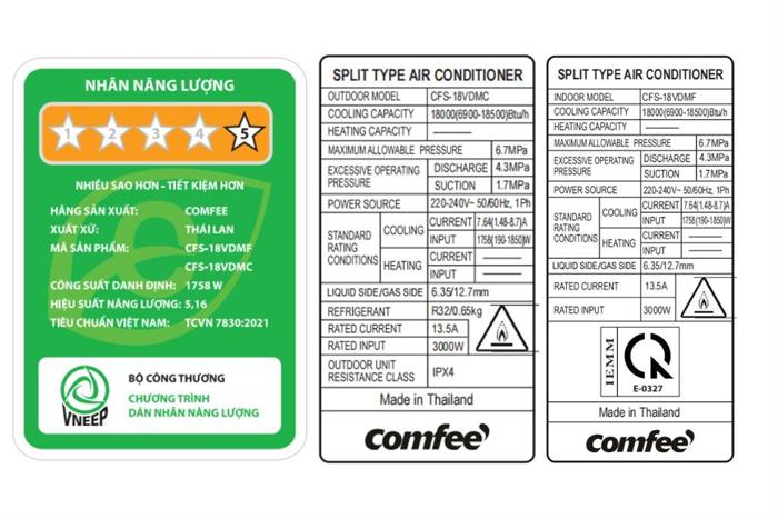 Máy lạnh Comfee Inverter 2 HP CFS-18VDM Màu Trắng