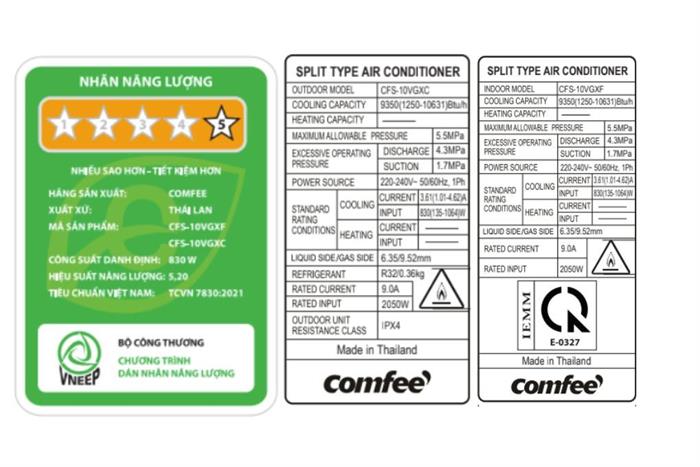 Máy lạnh Comfee Inverter 1 HP CFS-10VGX Màu Trắng