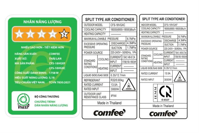 Máy lạnh Comfee Inverter 2 HP CFS-18VGX Màu Trắng