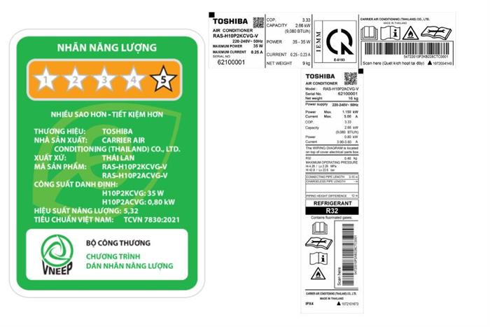 Máy lạnh Toshiba Inverter 1 HP RAS-H10P2KCVG-V Màu Trắng