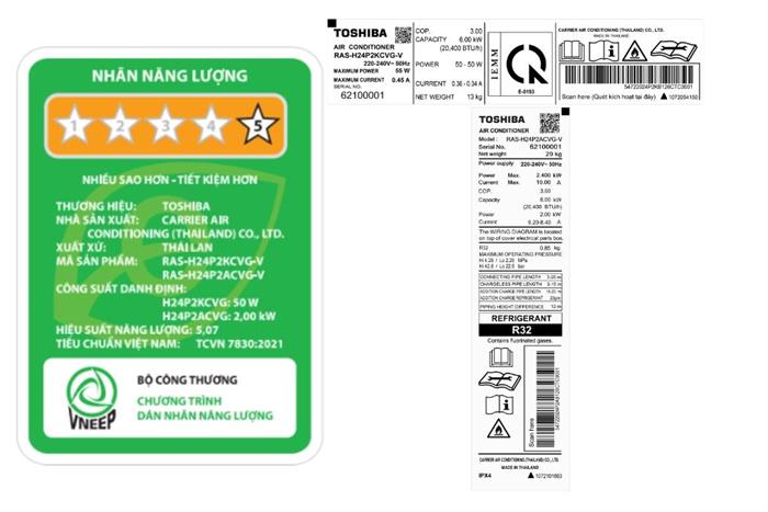 Máy lạnh Toshiba Inverter 2.5 HP RAS-H24P2KCVG-V Màu Trắng