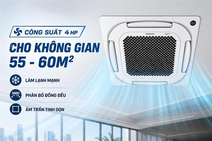 Máy lạnh âm trần Nagakawa Inverter 4 HP NIT-C36R2U35 (3 pha)