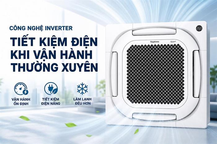 Máy lạnh âm trần Nagakawa Inverter 4 HP NIT-C36R2U35 (3 pha)
