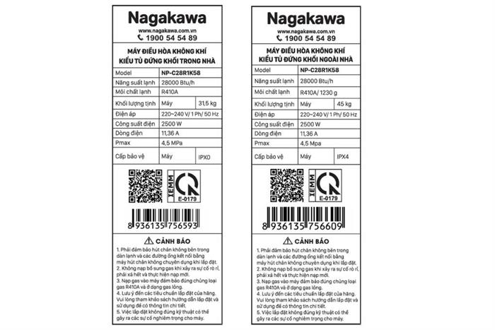 Máy lạnh tủ đứng Nagakawa 3 HP NP-C28R1K58