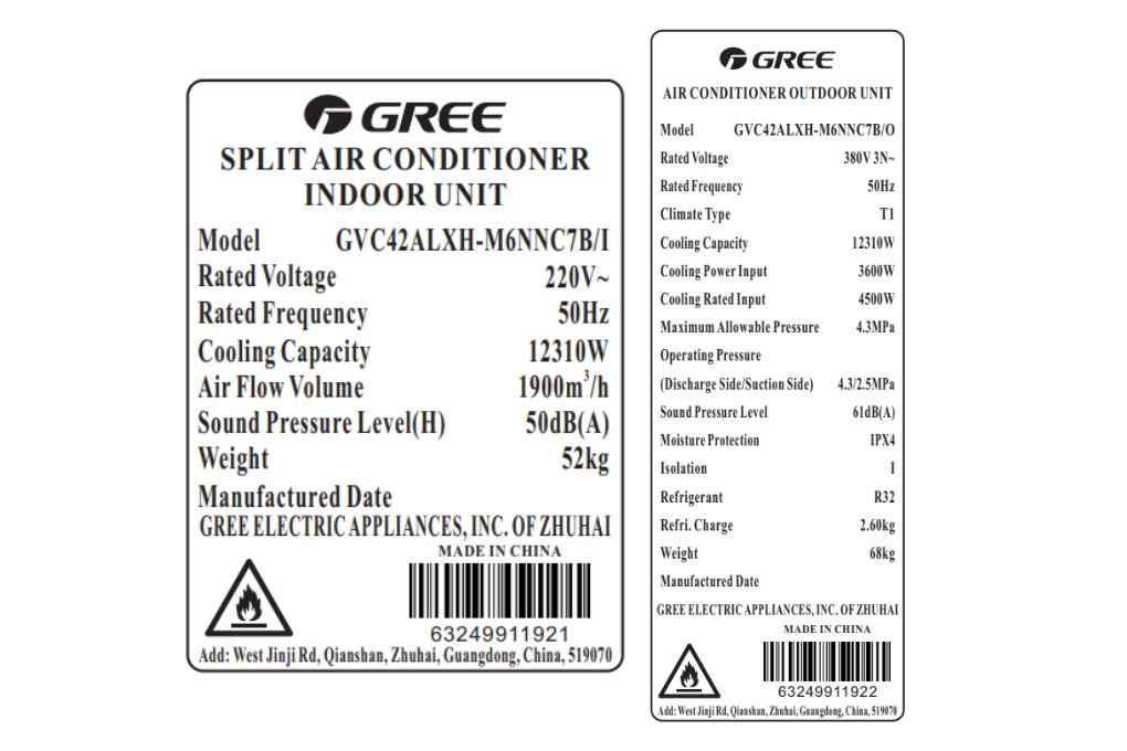 Máy lạnh tủ đứng Gree 5 HP GVC42ALXH-M6NNC7B