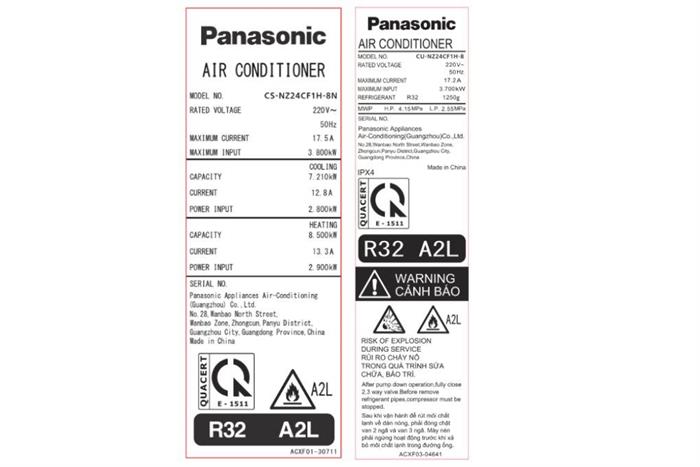 Máy lạnh tủ đứng Panasonic Inverter 3 HP CU/CS-NZ24CF1H-8N Màu Trắng