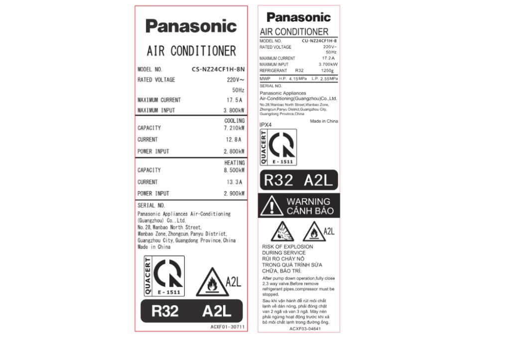 Điều hòa tủ đứng Panasonic Inverter 24600 BTU CU/CS-NZ24CF1H-8N Màu Vàng