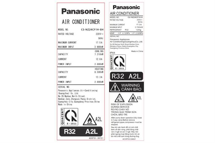 Máy lạnh tủ đứng Panasonic Inverter 3 HP CU/CS-NZ24CF1H-8H Màu Trắng