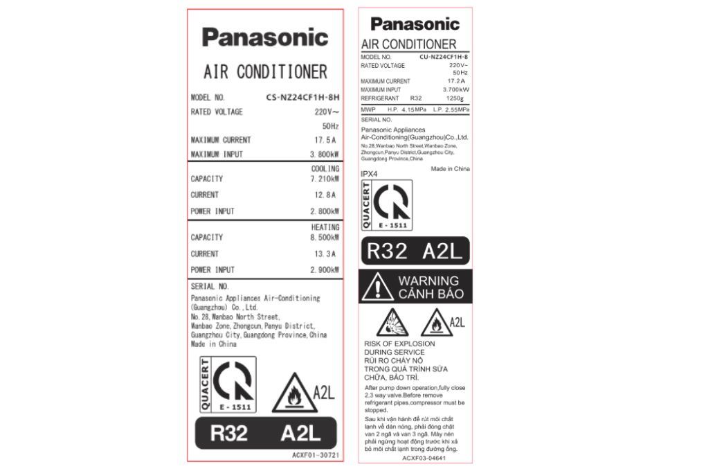 Điều hòa tủ đứng Panasonic Inverter 24600 BTU CU/CS-NZ24CF1H-8H Màu Trắng - Bạc
