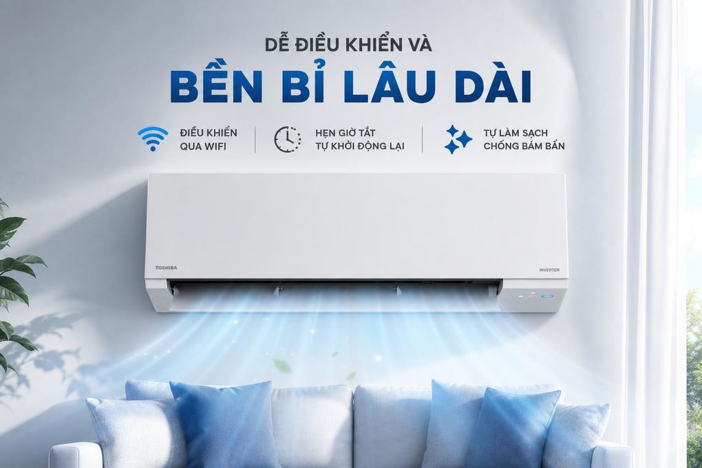 Máy lạnh Toshiba Inverter 1 HP RAS-H10F2KCVSG-V Màu Trắng