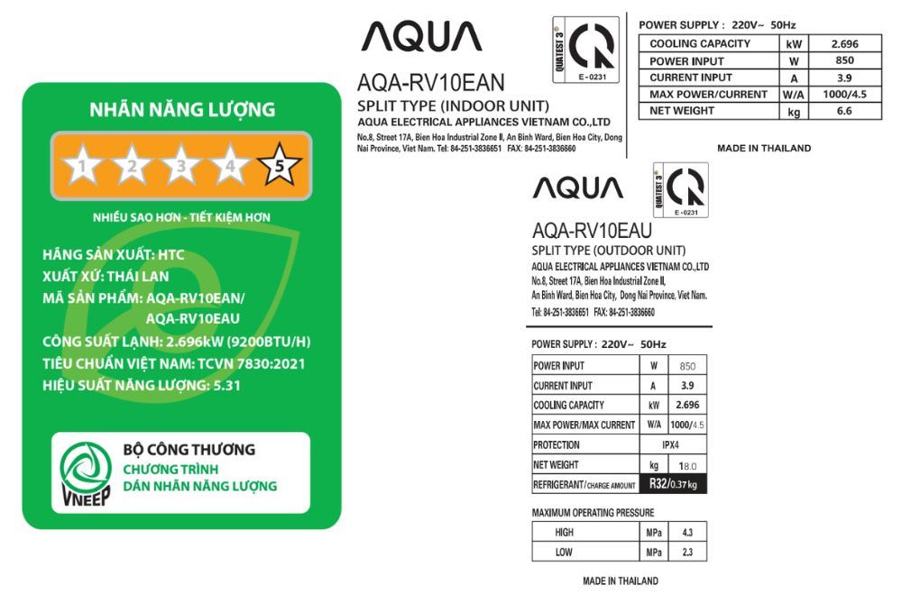 Điều hòa Aqua Inverter 9200 BTU AQA-RV10EA