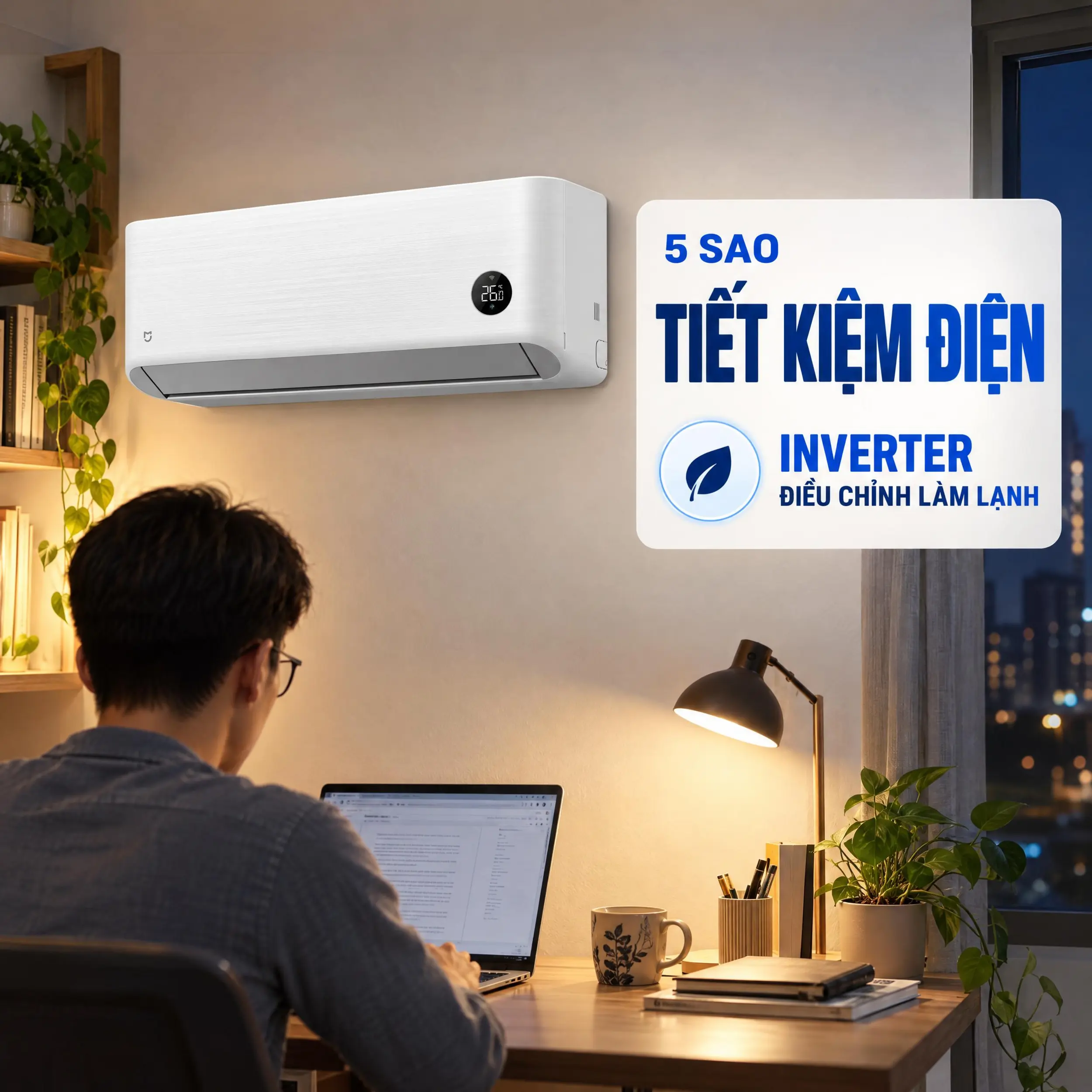 Máy lạnh Xiaomi Inverter 1.5 HP ASC-12W/R2C5-VN - Inverter tiết kiệm điện