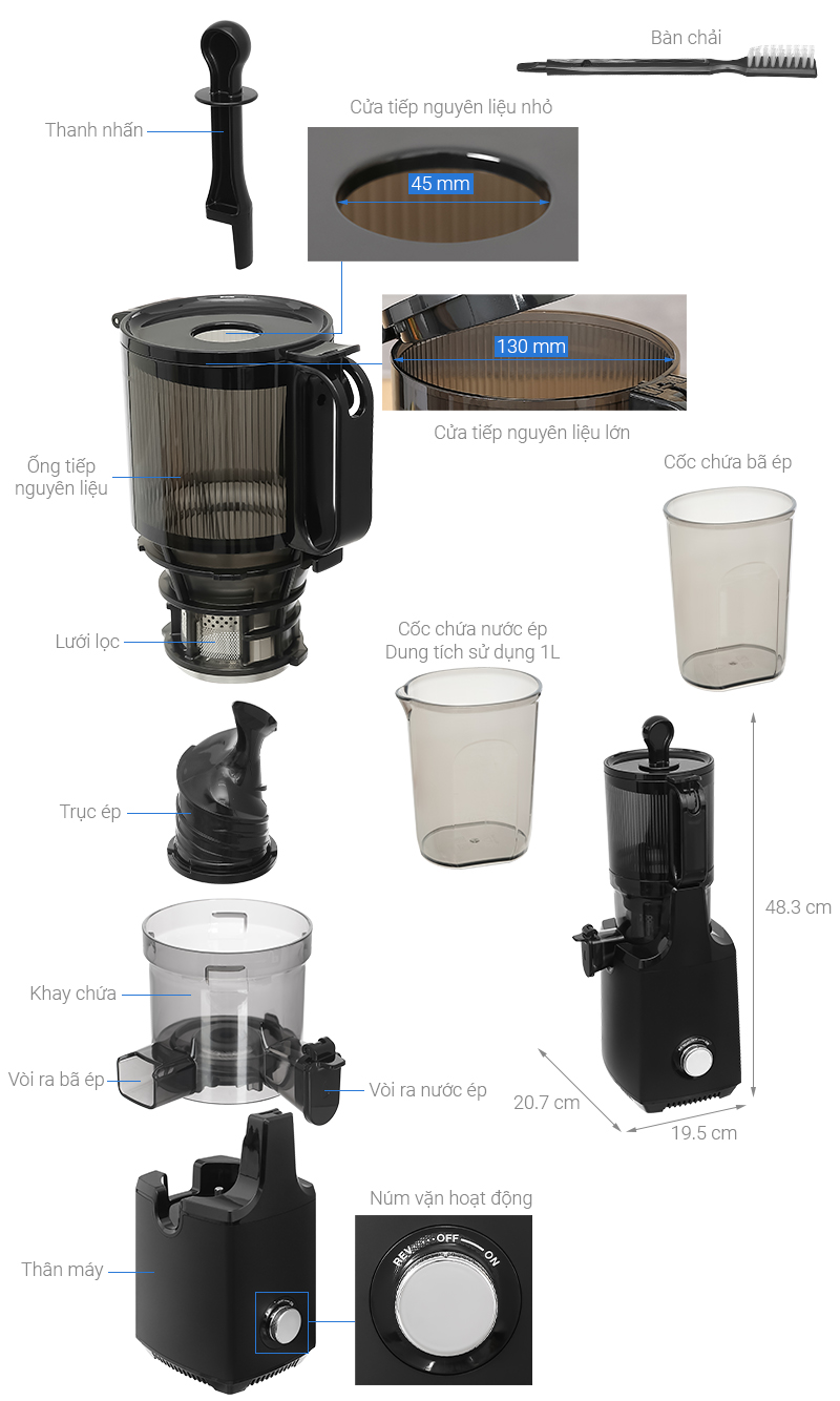 Máy ép chậm Hafele HS-J130SG (535.43.396)