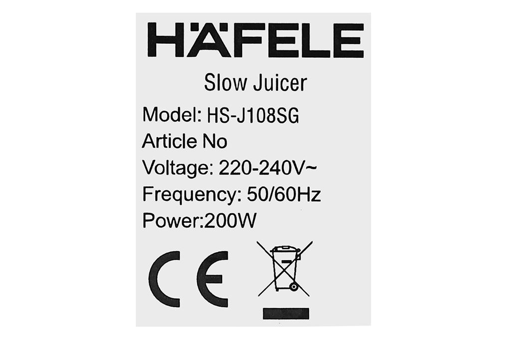Máy ép chậm Hafele HS-J108SG (535.43.397) Màu Đen