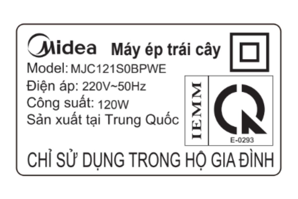 Máy ép chậm Midea MJC121S0BPWE Màu Trắng - Kem