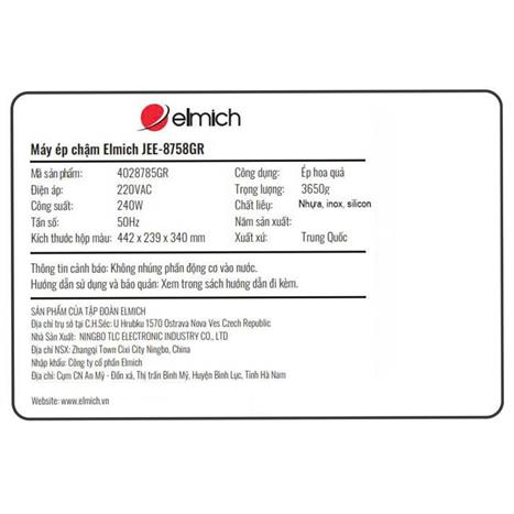 Máy ép chậm Elmich JEE-8758GR Màu Xám