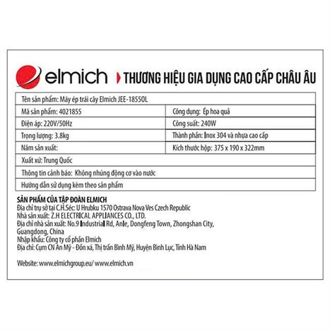 Máy ép chậm Elmich JEE-1855OL Màu Đen