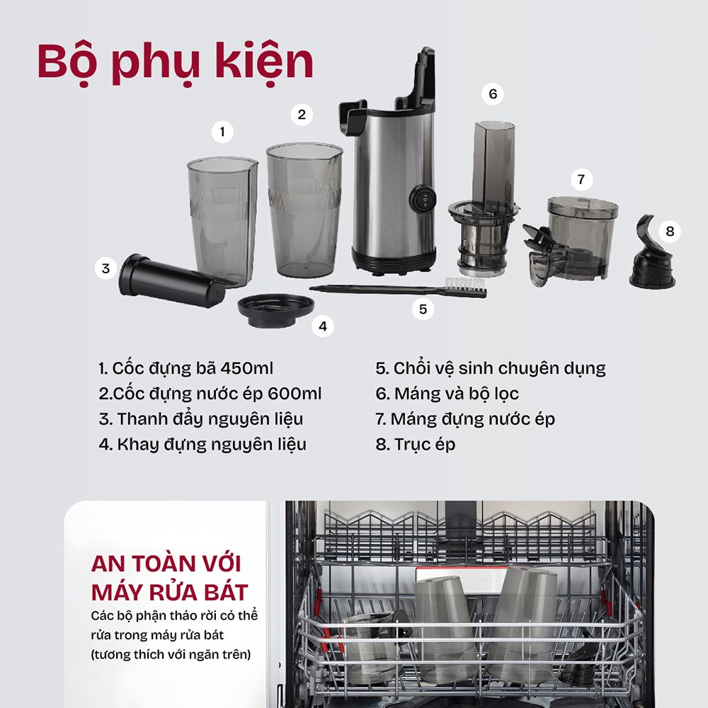 Máy ép chậm FUJIHOME SJ08 Màu Đen