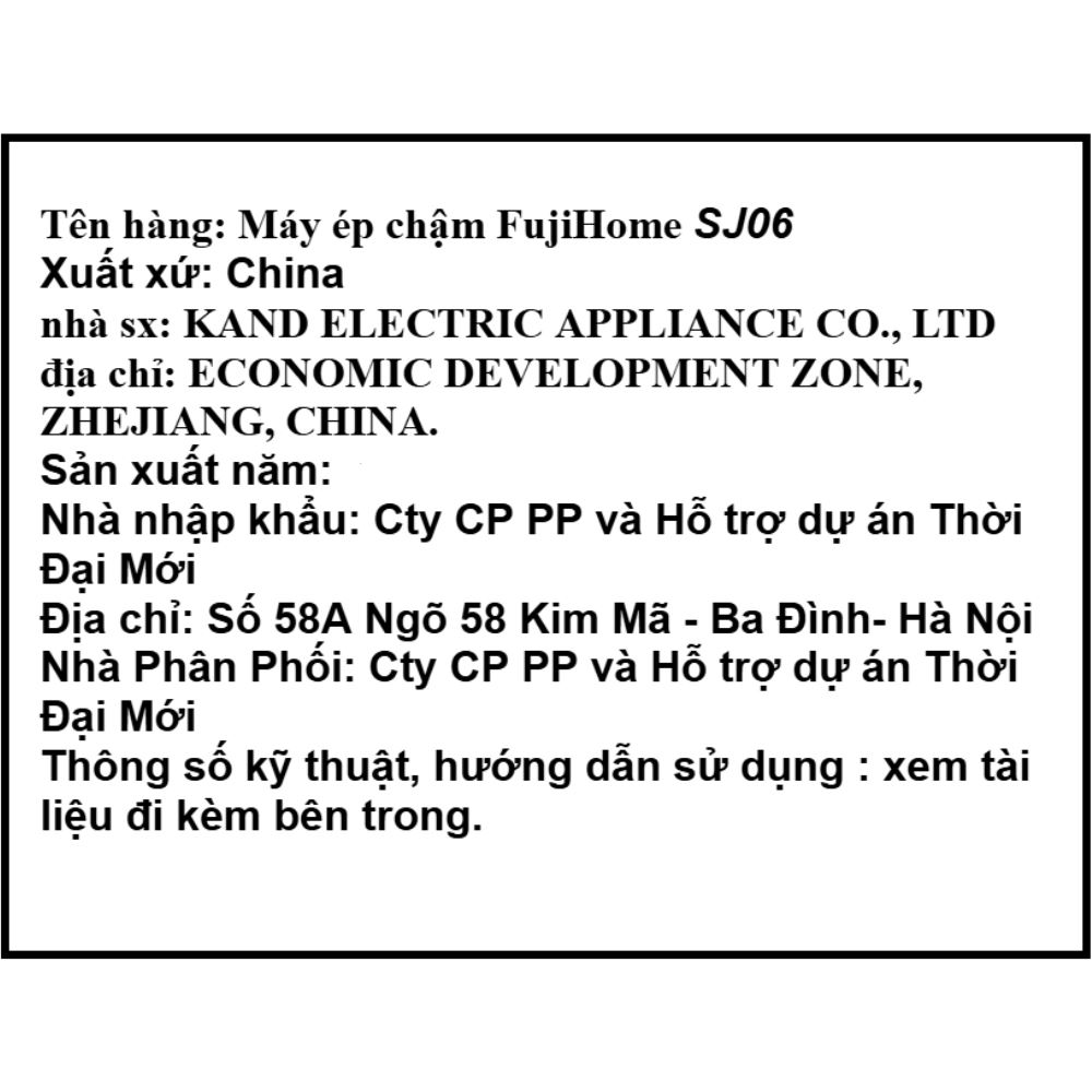 Máy ép chậm FUJIHOME SJ06 Màu Đen