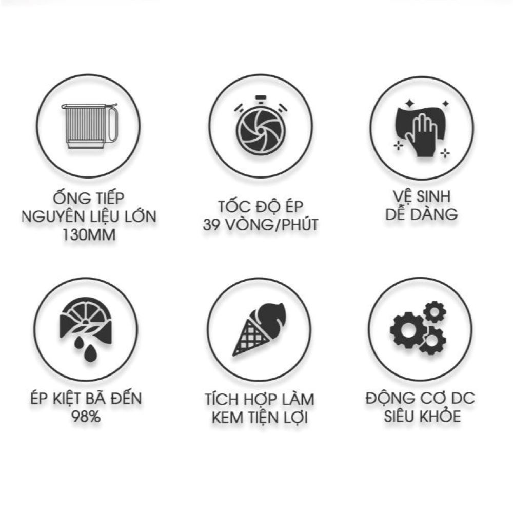 Máy ép chậm Kalite KSJ868 Màu Đen - Xám