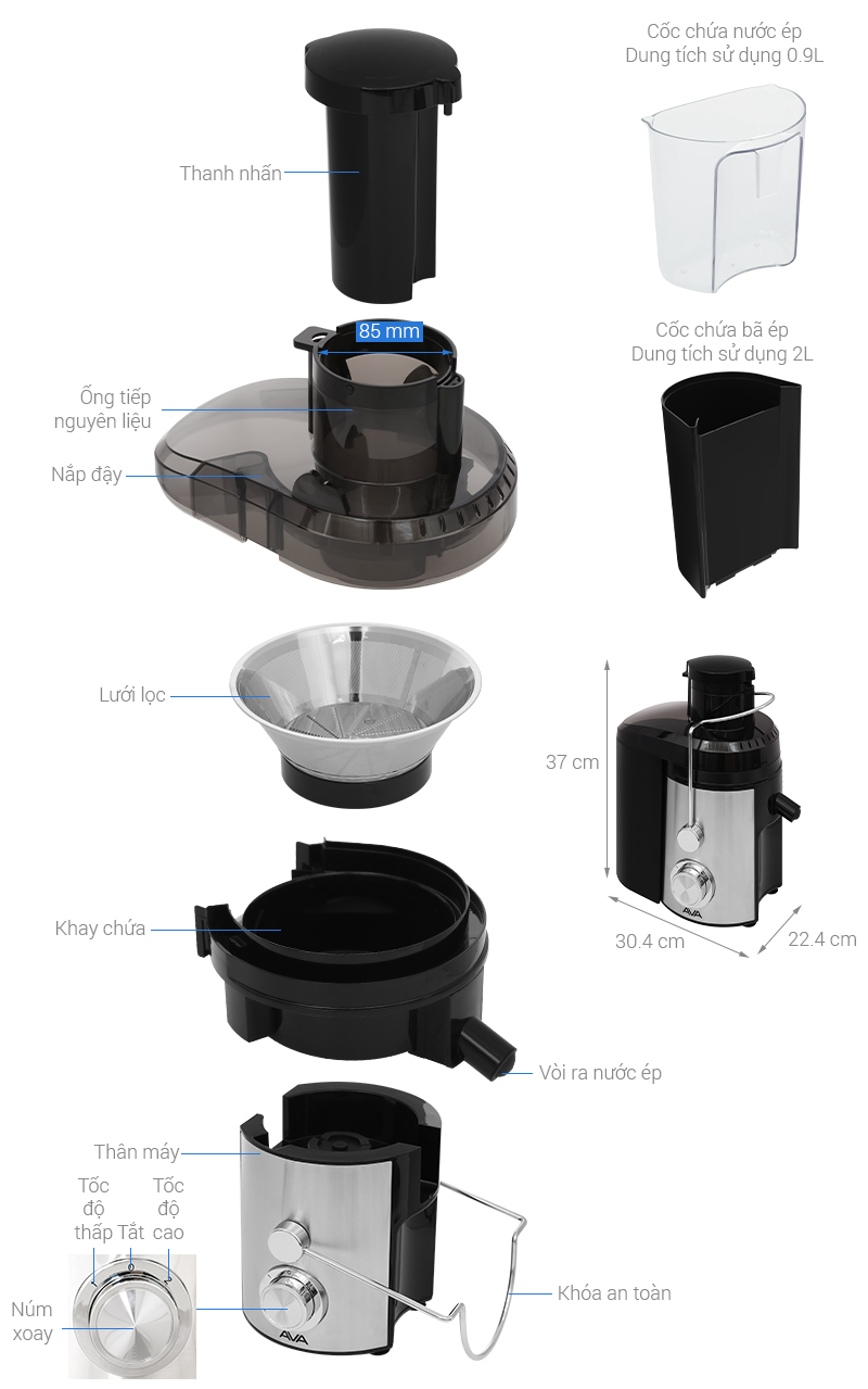 Máy ép trái cây AVA JE3402