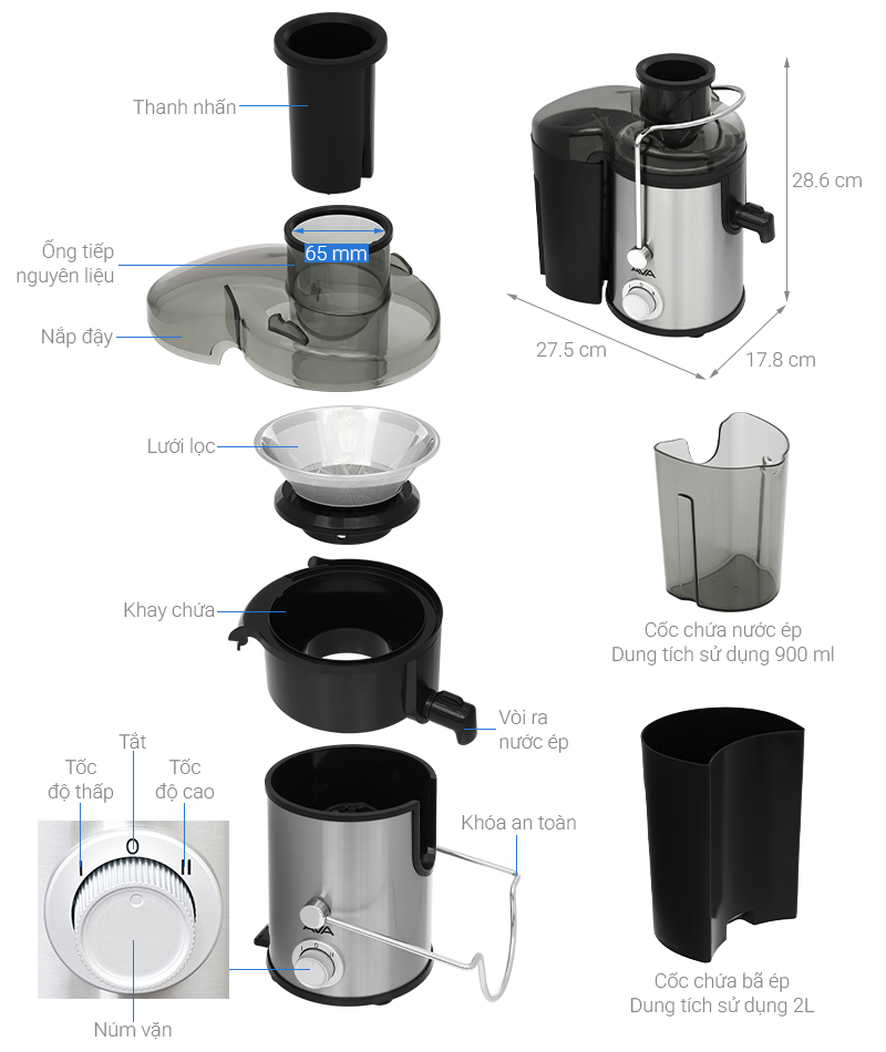 Máy ép trái cây AVA JE20