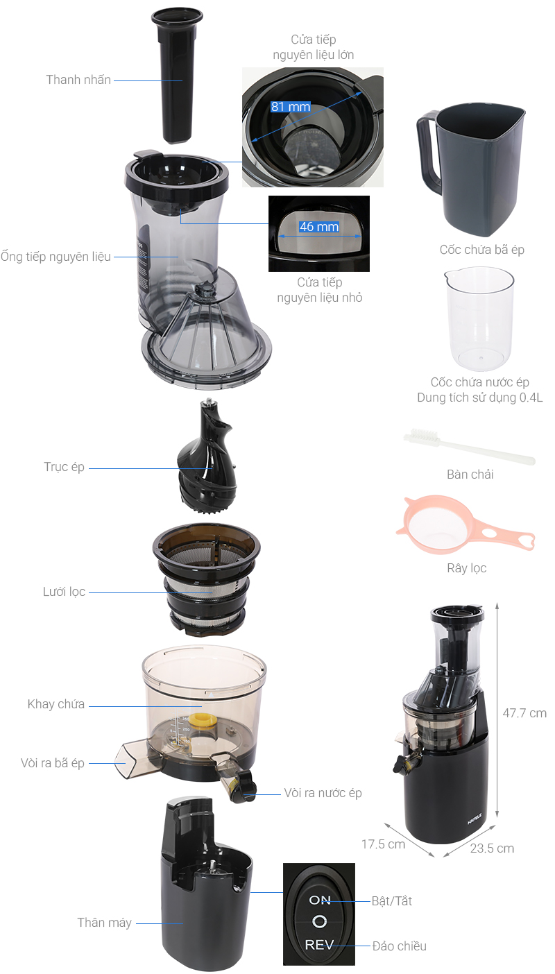 Máy ép chậm Hafele HS-J81SG (535.43.394)