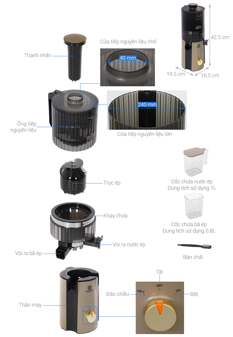 Máy ép chậm Hawonkoo SJH-004