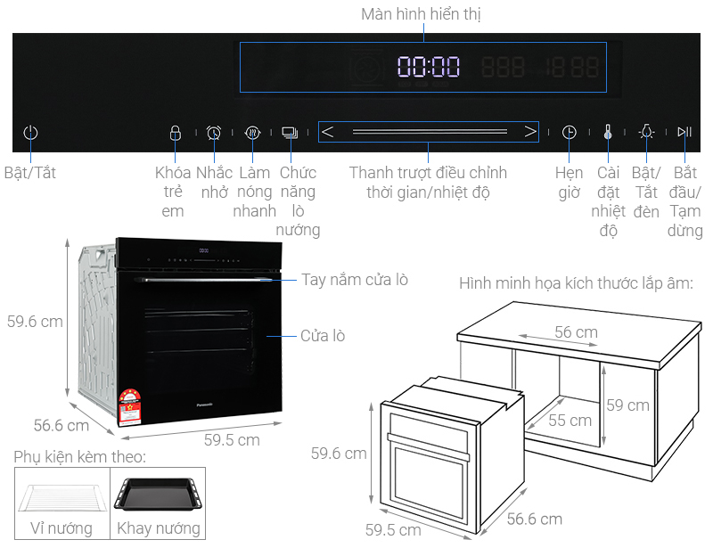 Lò nướng âm Panasonic HL-CX672BYUE 78 lít