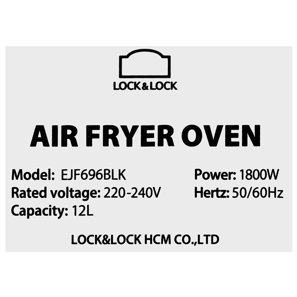 Lò nướng Lock&Lock EJF696BLK 12 lít Màu Đen