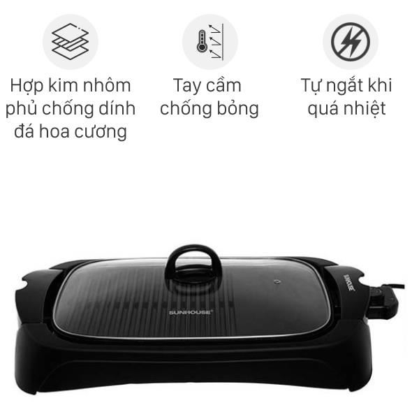 Bếp nướng điện Sunhouse 2000W SHD4602