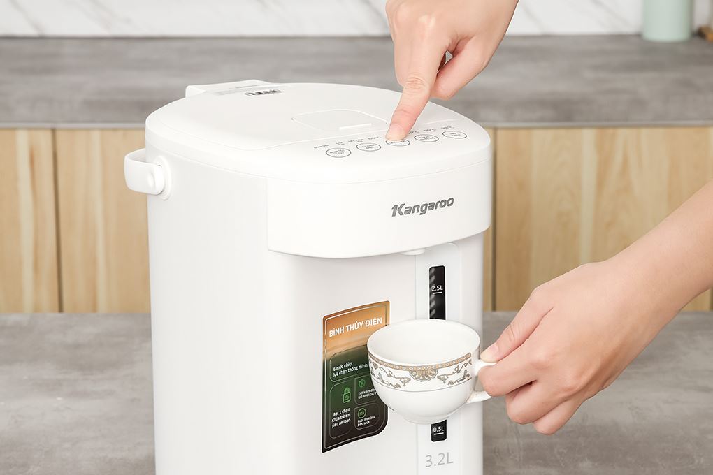 Bình thuỷ điện Kangaroo KGT32G 3.2 lít Màu Trắng