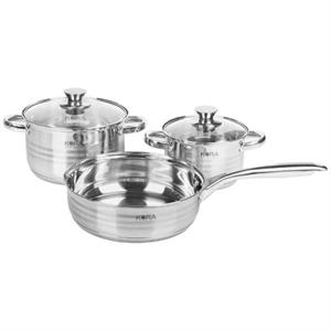 img Bộ nồi chảo inox nắp kính Kora GCS251-T2
