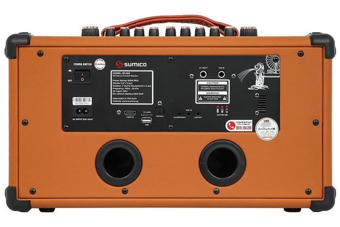 Loa karaoke xách tay Sumico BT-S52 100W Màu Nâu