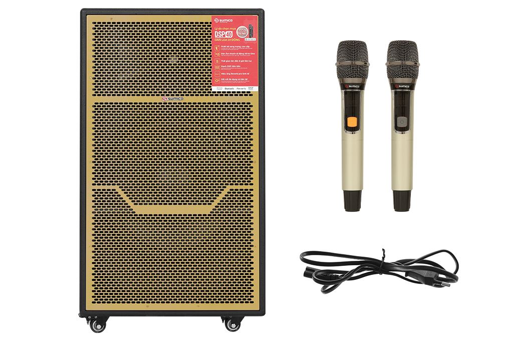 Loa kéo karaoke Sumico DSP40 350W Màu Đen - Vàng