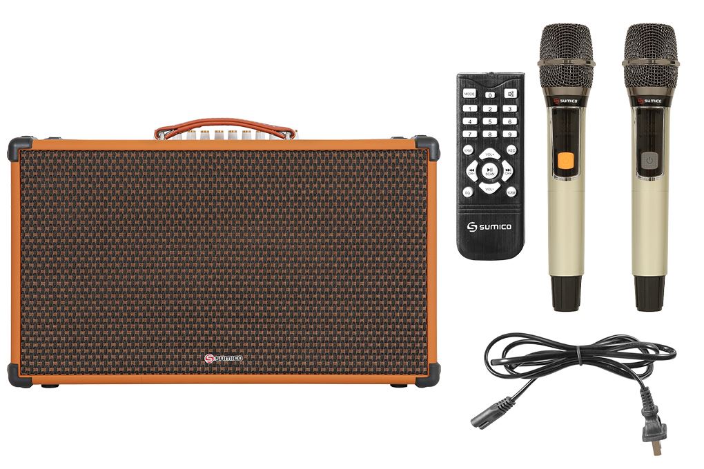Loa karaoke xách tay Sumico BT-S82 250W Màu Nâu