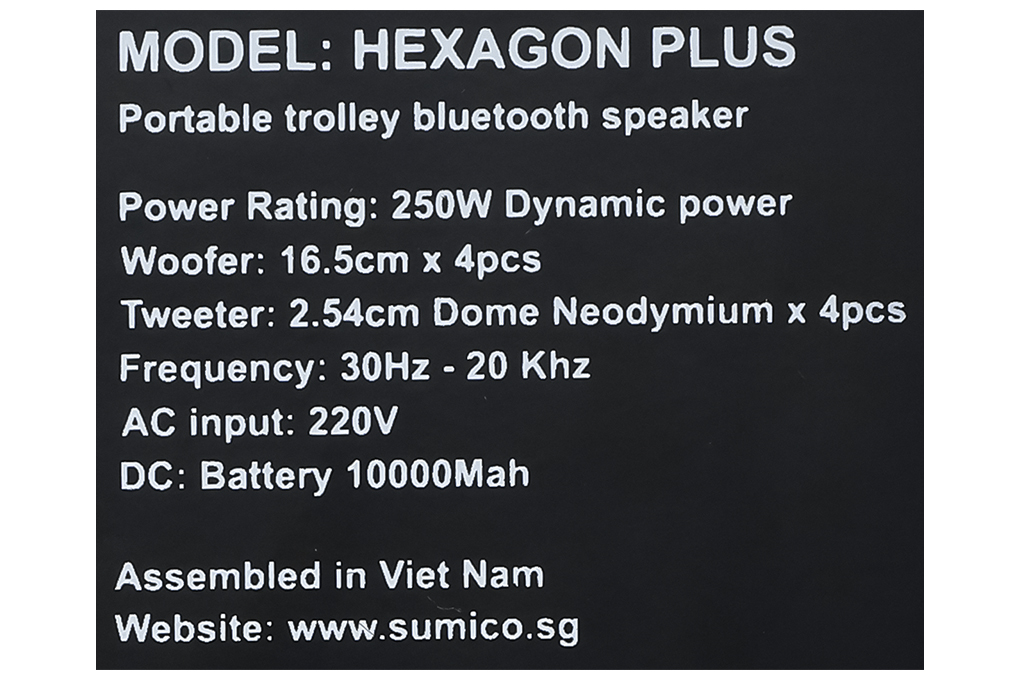 Loa kéo karaoke Sumico Hexagon Plus 250W Màu Nâu