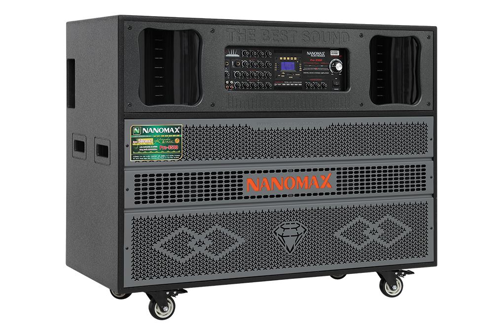 Loa kéo karaoke Nanomax Pro-9500 3600W Màu Đen - Xám