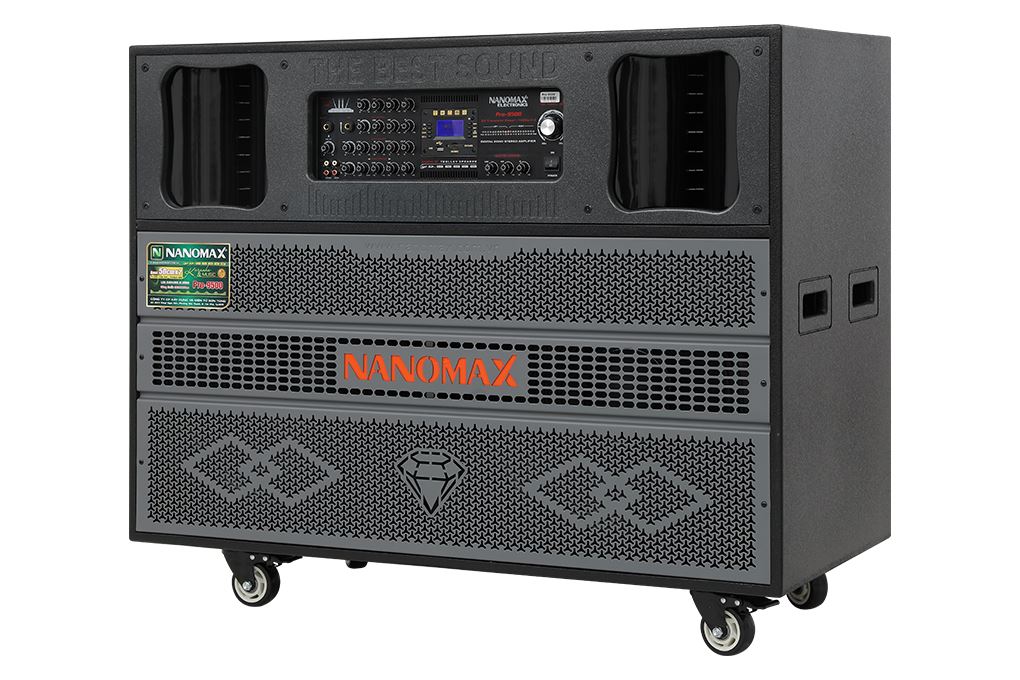 Loa kéo karaoke Nanomax Pro-9500 3600W Màu Đen - Xám