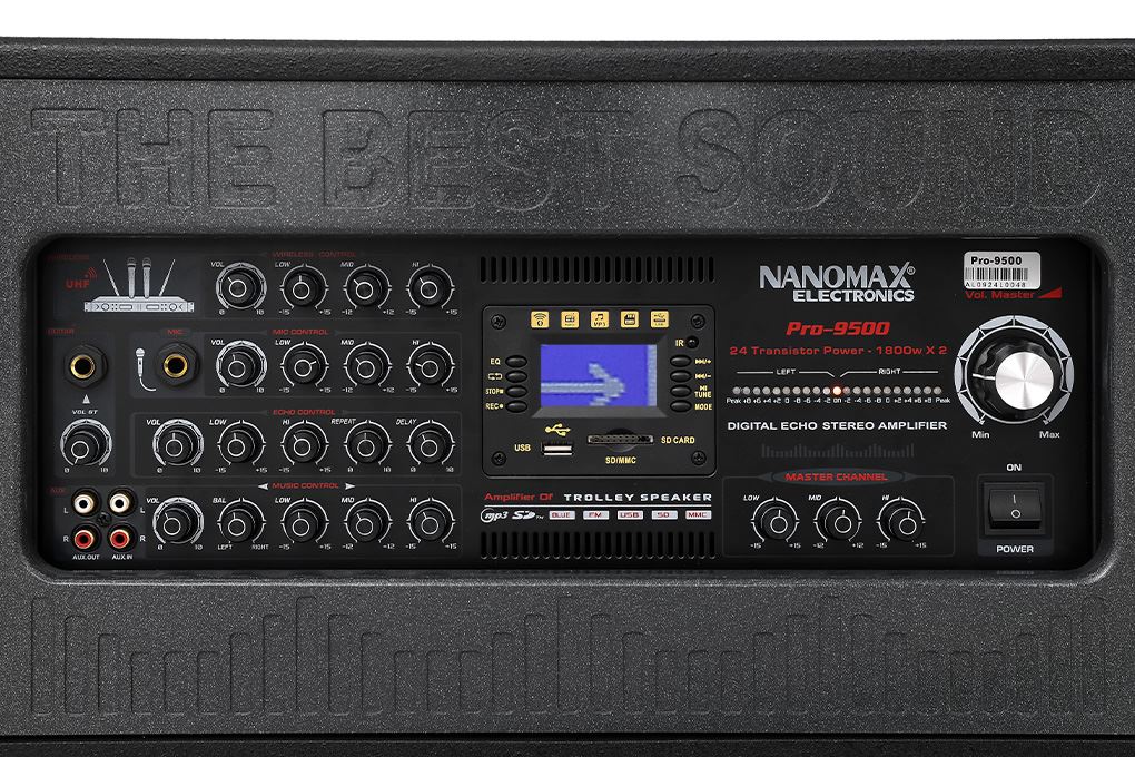 Loa kéo karaoke Nanomax Pro-9500 3600W Màu Đen - Xám